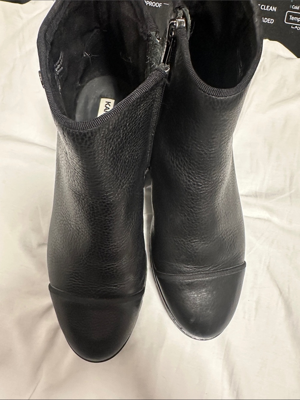 Karl Lagerfeld Black Leather Ankle Boots with Studded Metallic Heel 8.5 - Picture 6 of 8